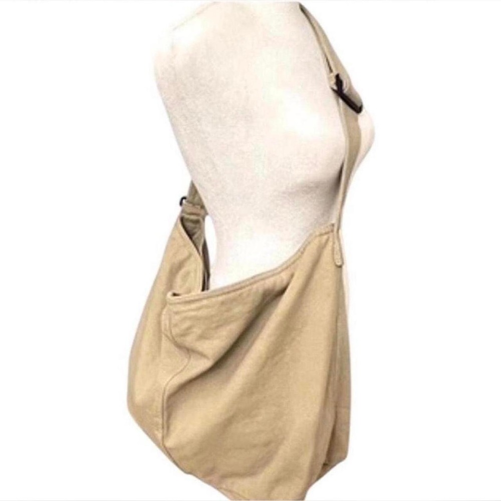 Large Capacity Unisex Canvas Crossbody Tote Bag - Tan - New